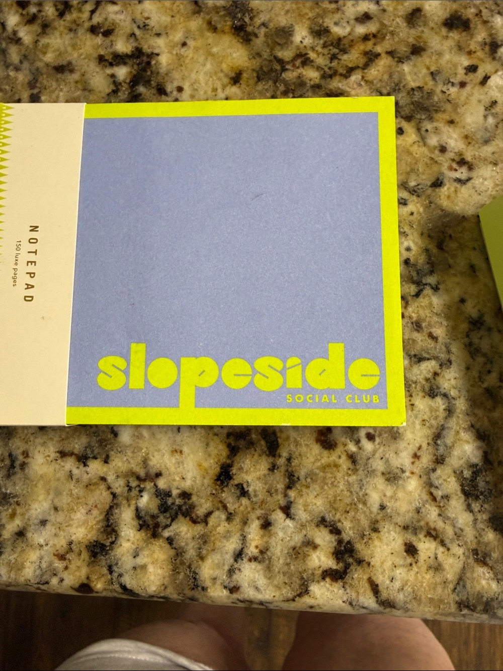 Anthropologie Blue Notepad with Neon Green Trim - Picture 3 of 3